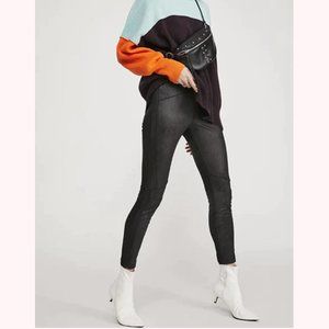 EUC Free People Midnight Vegan Suede Leggings